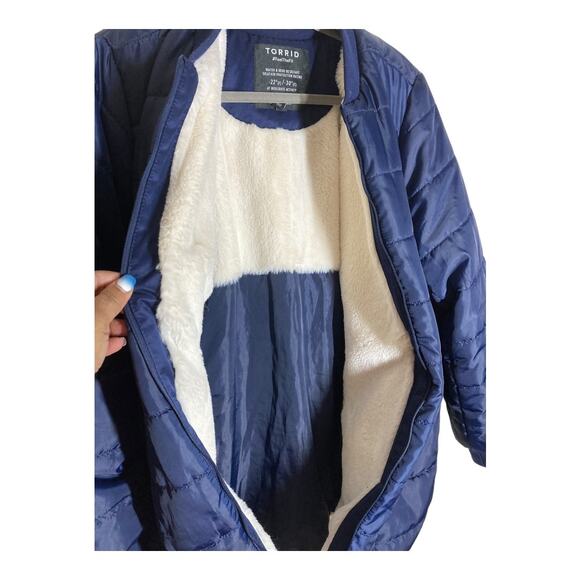 Torrid Blue Puffer Jacket Water and Wind Resistant - Picture 6 of 7